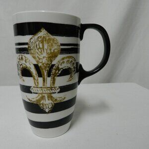 Cypress Fleur de Lis tall large 16 oz ceramic mug cup 6" tall NEW